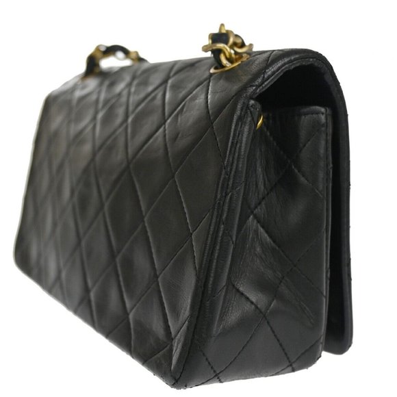 CHANEL CC Mini Matelasse Full Flap Chain Shoulder Bag Leather Black GHW 645LC499 - Picture 11 of 16